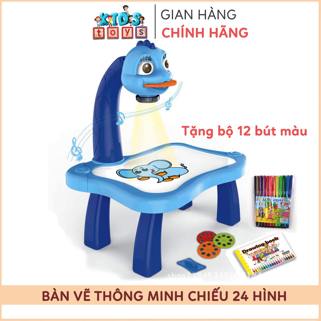 Bàn vẽ thông minh có đèn chiếu sáng 24 hình, bàn vẽ tự xóa chất liệu nhựa ABS an toàn cho bé