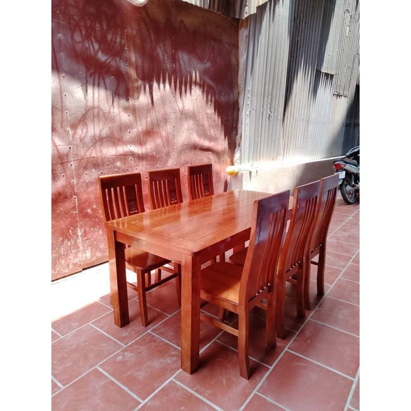 bàn ghế ăn khuân tranh 1m6(6 ghế) | BigBuy360 - bigbuy360.vn