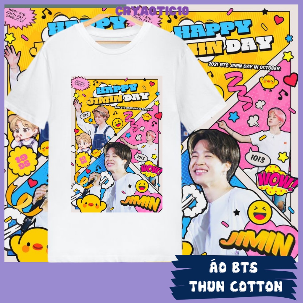 Áo thun các thành viên BTS Jungkook Jimin V RM Jin Jhope Suga tay lửng thun cotton unisex cryaotic10