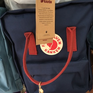 balo kanken classic (xanh đận quai đỏ)