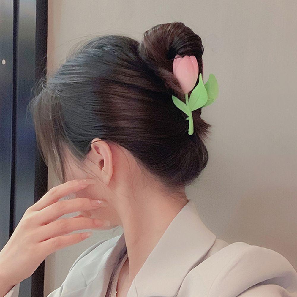 Kẹp Tóc Hình Hoa Tulip / Cá Mập / Cá Mập Kiểu Pháp Ngọt Ngào Sáng Tạo Cho Nữ