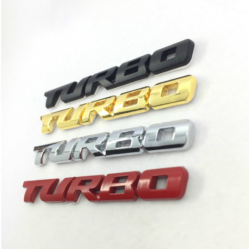 Miếng Dán Logo Turbo Bằng Kim Loại Cho Xe Hơi