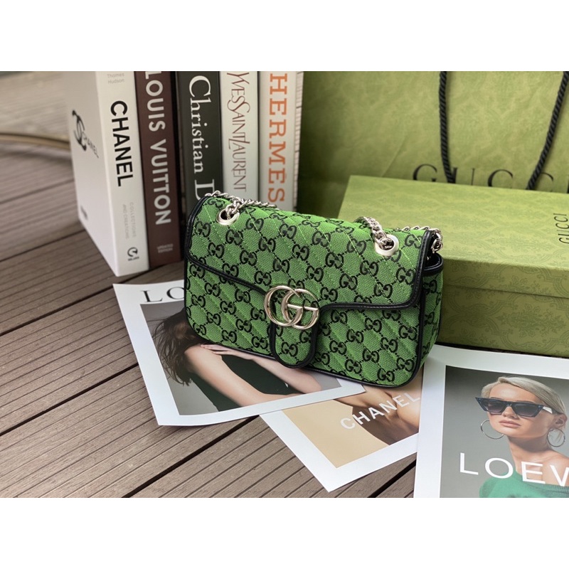 Túi đeo chéo gc marmont màu xanh mới