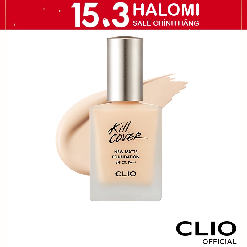 Kem nền CLIO New Matte SPF20 PA++ mini 15g dòng Kill Cover New tông lì cao cấp