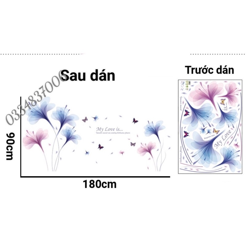 Tranh dán tường pha lê xanh trang trí phòng ngủ phòng khách