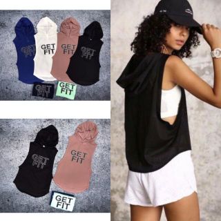 Áo tanktop tập Gym,yoga nữ (có mũ)