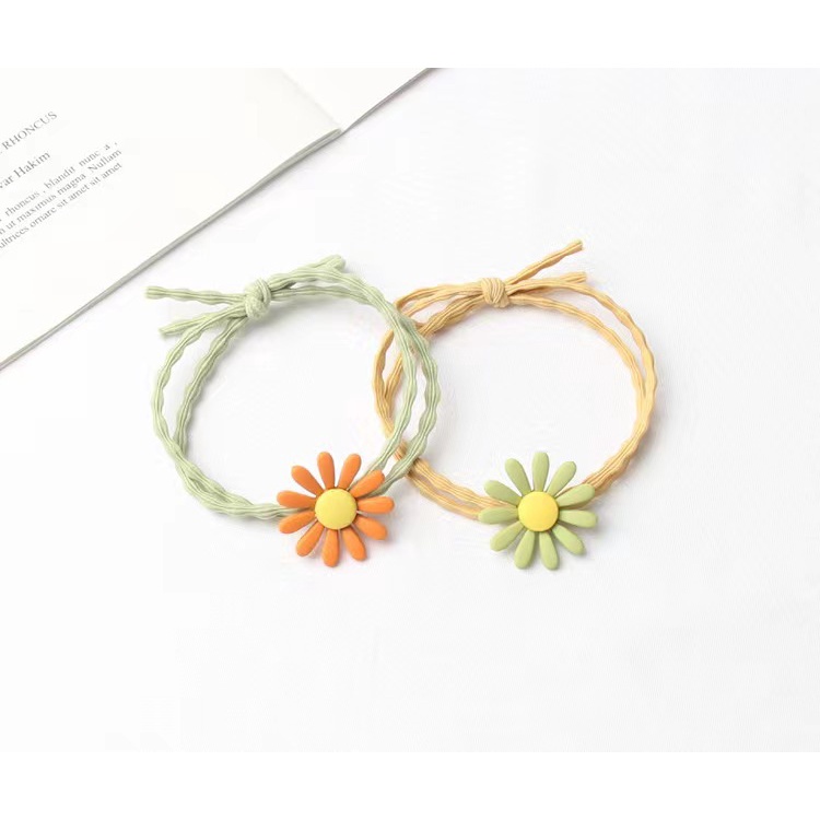 Dây Cột Tóc Cao Su Co Giãn Đính Hoa Cúc Nhỏ Xinh