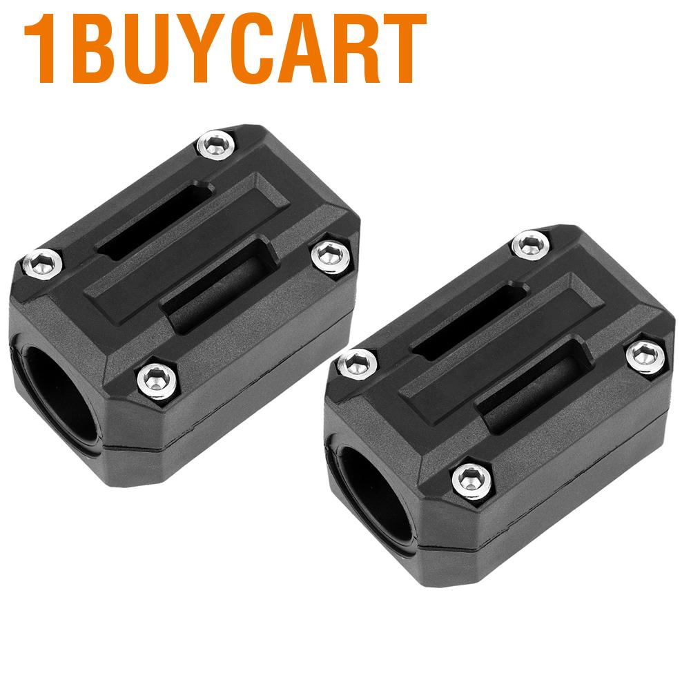 1buycart Engine Bumper Block  Wearproof Antiaging Motorbike Guard ABS Universal 1 Pair Black for Decor