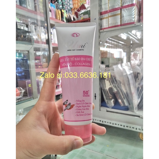 gel tẩy tế bào chết Umi Yến đỏ collagen chai 100ml