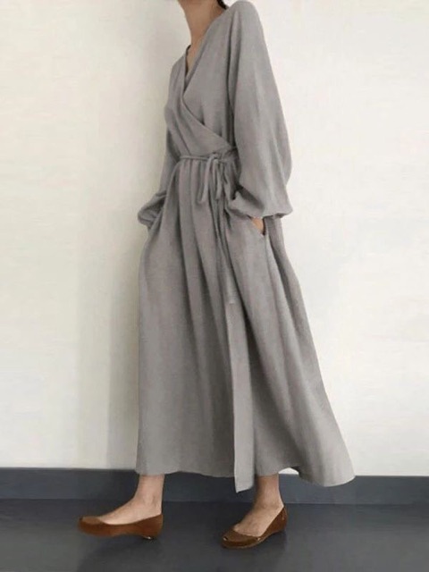 Váy Linnen Đắp Chéo
