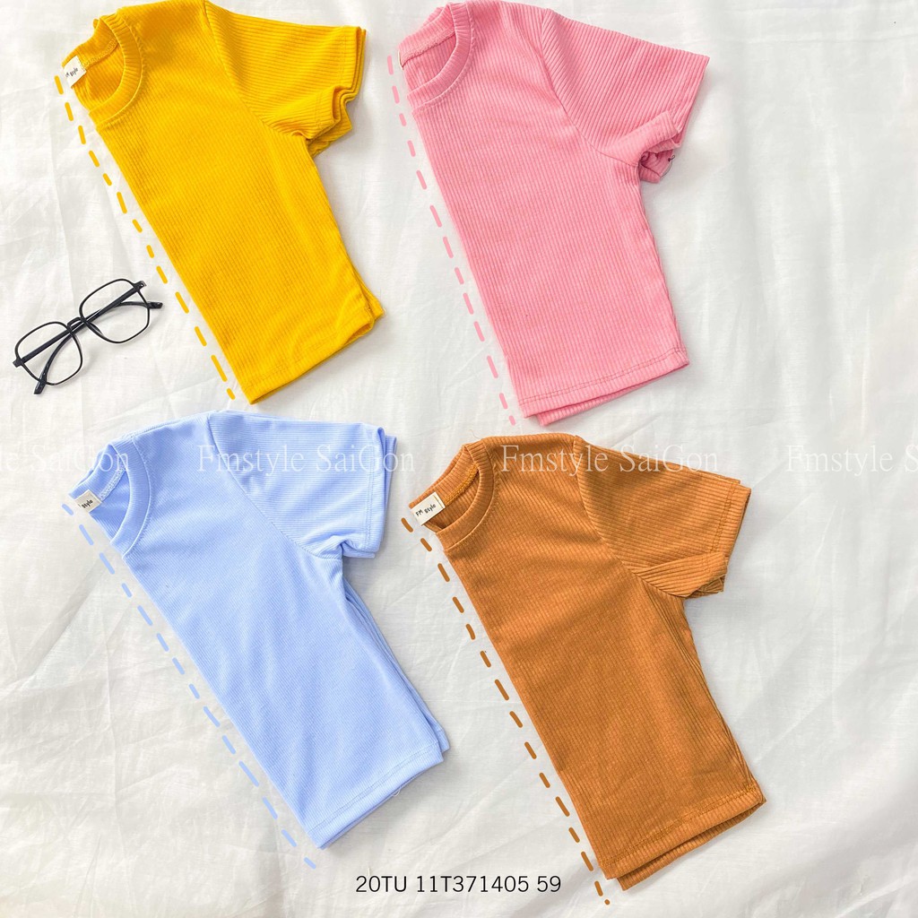 [Mã WASKT410K giảm 10K đơn 50K] Áo thun gân tay ngắn trơn croptop Ulzzang nữ Fmstyle Saigon 20TU11T371405 | BigBuy360 - bigbuy360.vn