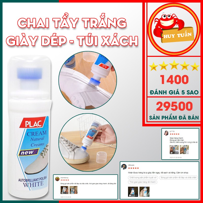 Chai tẩy trắng giày - lọ tẩy ố giày dép - nước tẩy trắng giày dép túi xách (PLAC01)