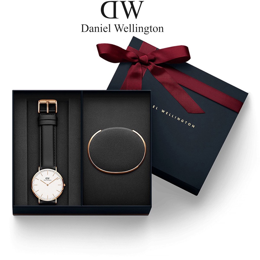 Đồng hồ nam nữ Daniel Wellington Classic Dây Da 36mm &amp; 40mm &amp; Vòng tay DW Cuff
