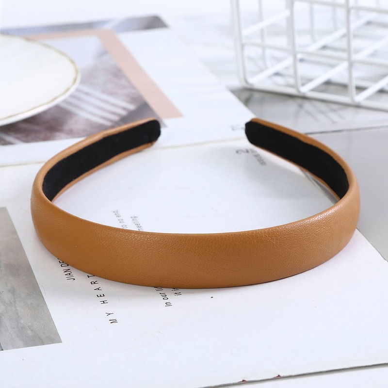 Cài tóc Haimeikang da pu màu trơn thời trang đơn giản cho nữ