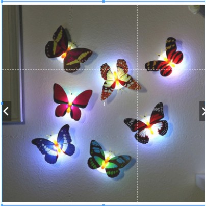 Đèn ngủ💥FREESHIP💥 hình bướm phát sáng trong đêm ánh sáng đầy màu sắc LED phòng ngủ  tiết kiệm năng lượng trang trí phòng