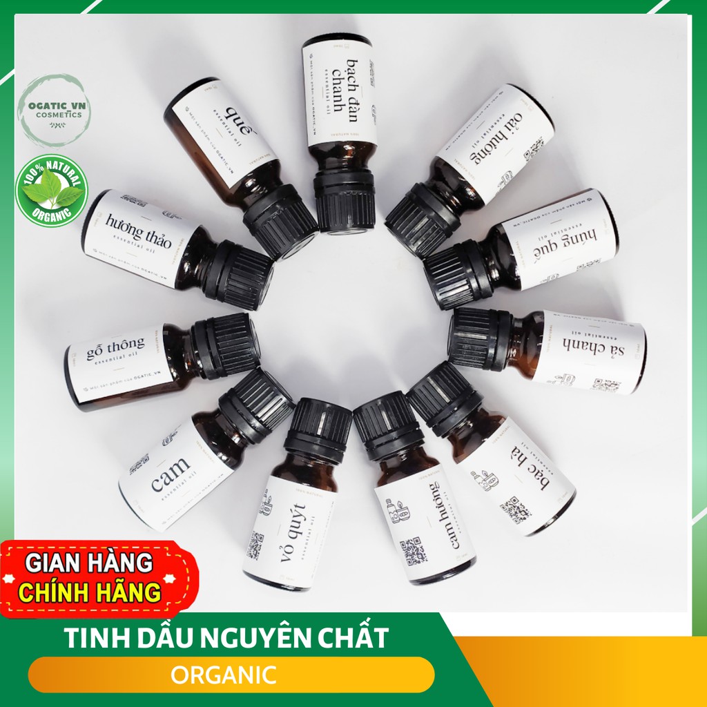 Tinh dầu thiên nhiên nguyên chất Ogatic_vn - nhiều mùi 10ml - TD001