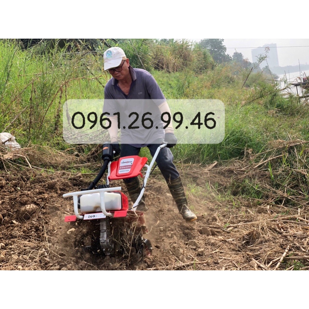 Máy xới đất mini YM680 đẩy tay công suất 3HP xới đất vườn rau, vườn cây ăn quả