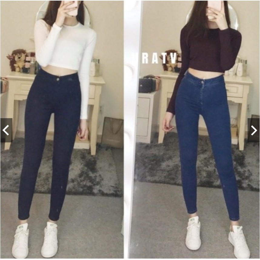 QUẦN JEAN NỮ LƯNG CAO ĐAI TRƠN TÔN GIÁNG SIÊU ĐẸP, ĐTR005