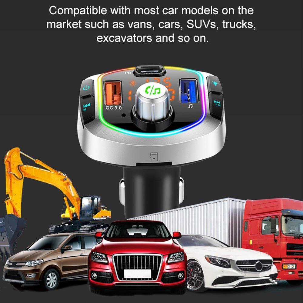 Cốc Sạc USB Kép Kiêm Máy Nghe Nhạc MP3 FM Kết Nối Bluetooth Rảnh Tay Có Đèn LED