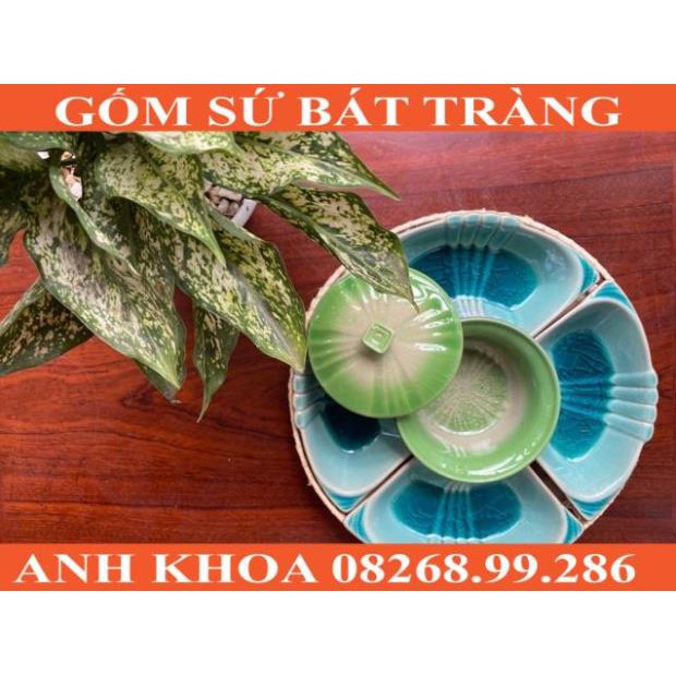 Khay đựng bánh trôi bánh chay Bát Tràng - Gốm sứ Bát Tràng Anh Khoa