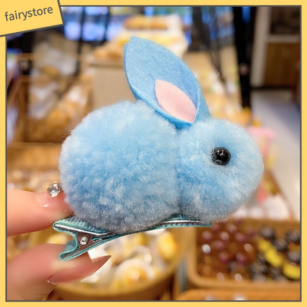 Kẹp Tóc Hình Thỏ Hoạt Hình Nhiều Màu Sắc Tiện Dụng Cho Bé