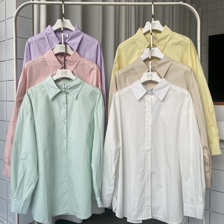Áo sơ mi cotton pastel HQ - AV848