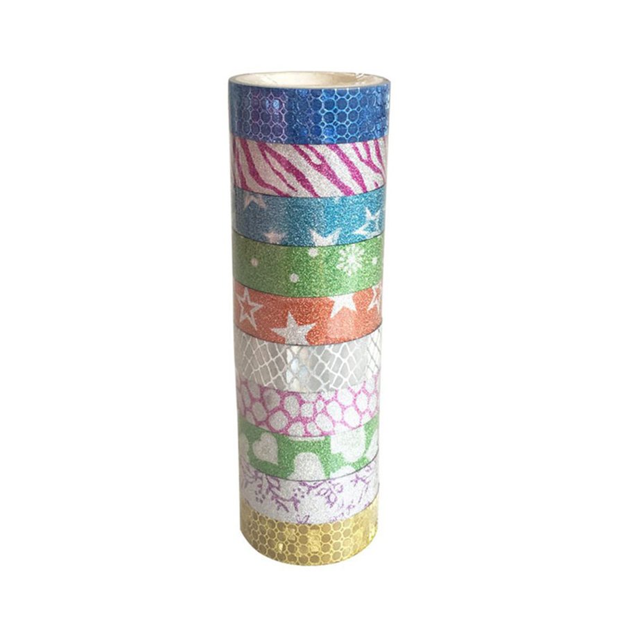 Glitter Washi Sticky Paper Masking Nhãn dính DIY Craft Tapes Supply