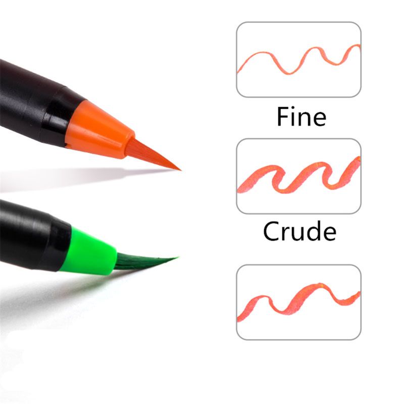 JoJo♥ 20 Color Premium Painting Soft Brush Pen Set Watercolor Markers Pen Effect Best For Coloring Books Manga Comic Calligraphy