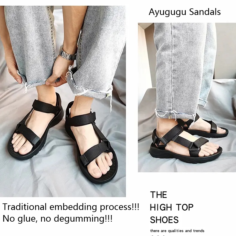 Dép Sandal Thể Thao Chống Trượt Size 36-46 Dành Cho Nam Và Nữ Xăng đan Đen