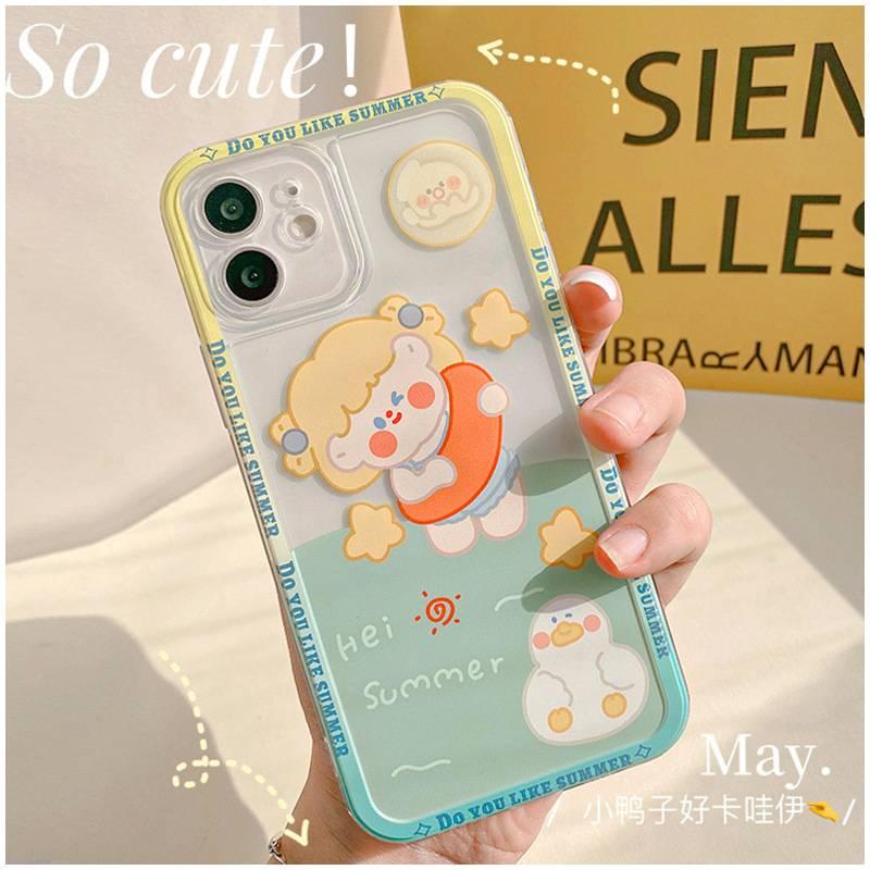✨THM ✨Swimsuit Girl Little White Duck iphone13 13Pro 13Promax 6/6plus/6s/6splus/7/7plus/8/8plus/x/xs/11/12/pro/max/plus/promax/case