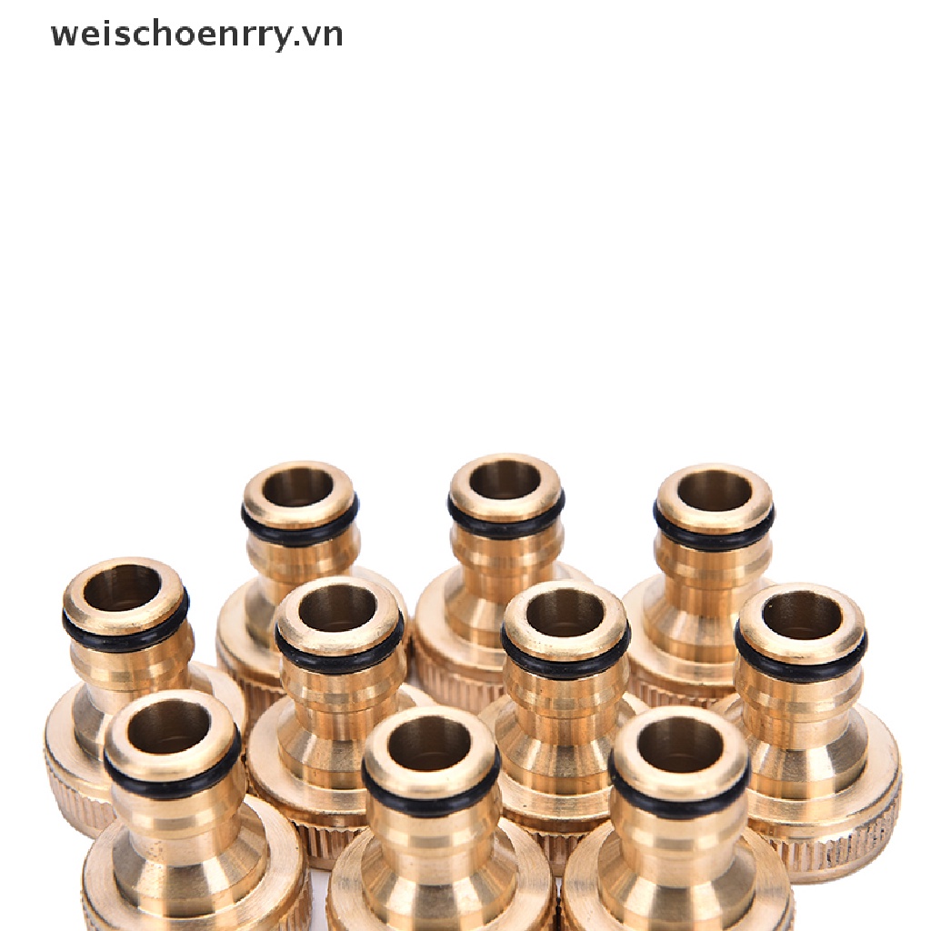 WW 2pcs 3/4&quot; Threaded Brass Tap Adaptor Garden Water Hose Pipe Connector Fitting WW