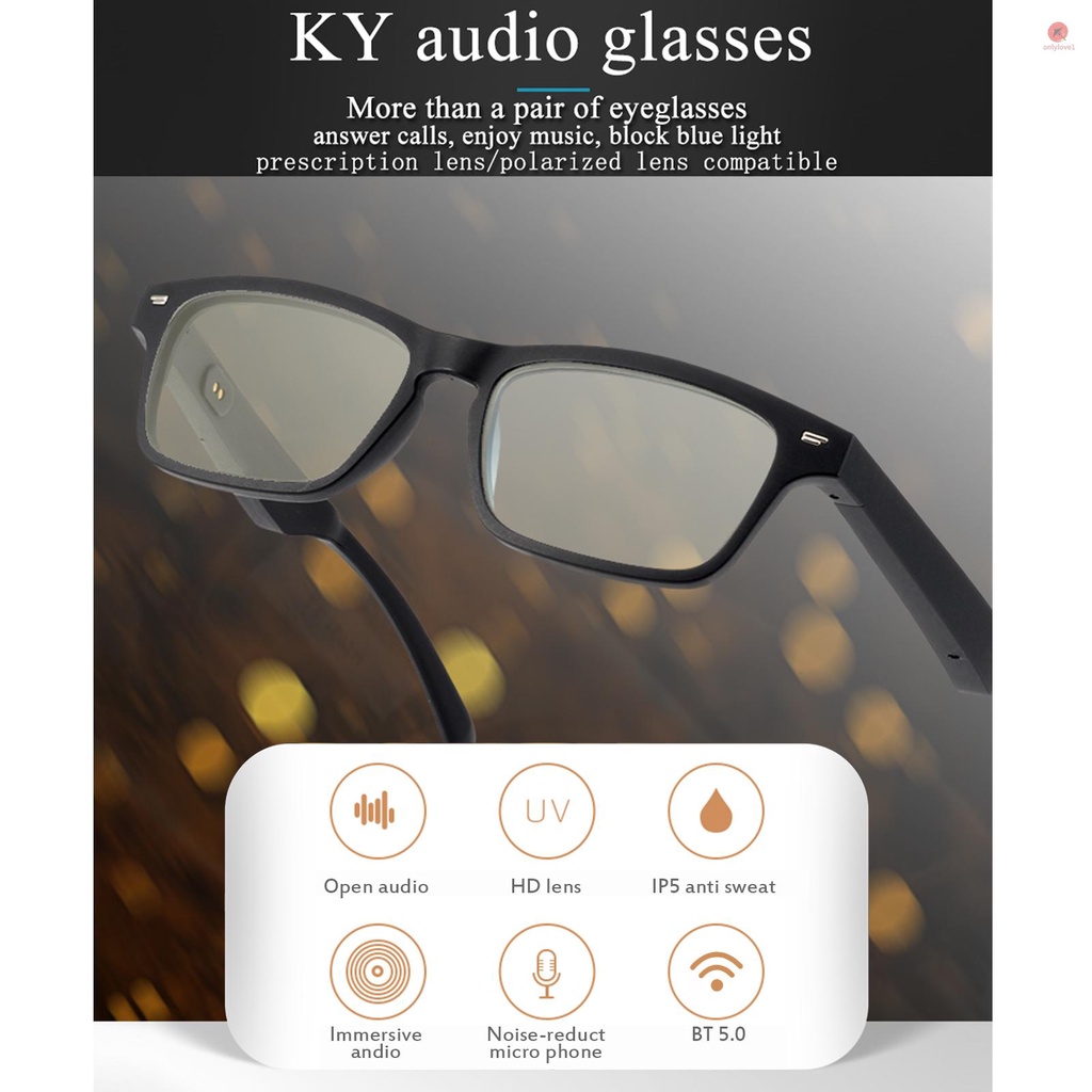 Kính Mát Thông Minh Không Dây Kết Nối Bluetooth Hỗ Trợ Nghe Nhạc Rảnh Tay Có Đèn Xanh Dương (onlovn6】 Với Micro Cho Nam Và Nữ