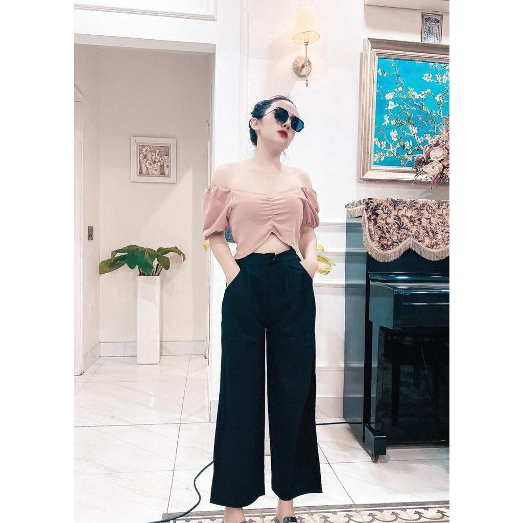 Áo croptop rúm ngực nhún lưng