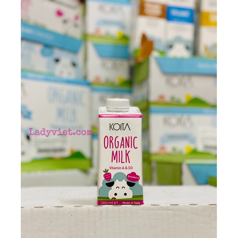 (35k mua 24h) sữa organic Koita vị dâu 200ml