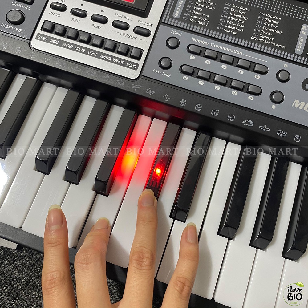 [PHÍM LED &amp; GIÁ ĐỠ]  Đàn Piano Đàn Organ Electronic Keyboard Đàn 61 phím Đàn điện cho người mới học – BIO174