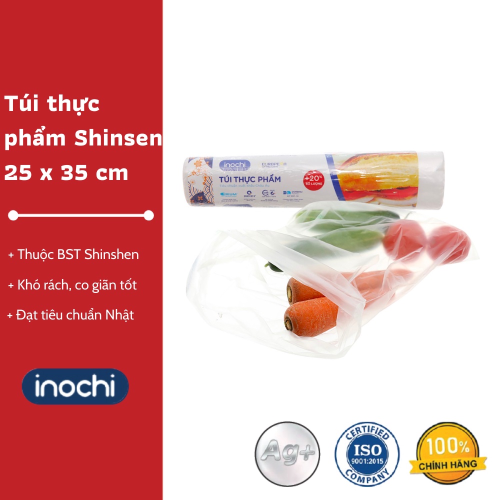 Túi thực phẩm Shinsen Inochi 25 x 35 cm - Màng bọc dẽo dai, co giãn tốt và khó rách, Chất lượng Nhật Bản