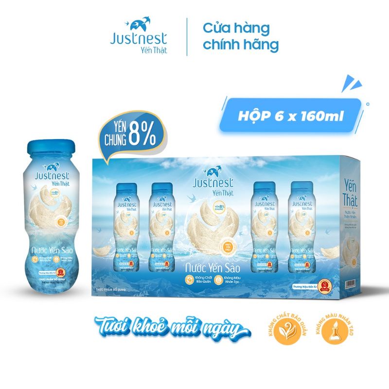 NƯỚC YẾN THẬT JUSTNEST HỘP 6 CHAI MÂU MỚI 1 2. 2024