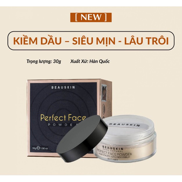 PHẤN PHỦ DẠNG BỘT KIỀM DẦU BEAUSKIN PERFECT FACE POWDER 30G (#21 Màu da tự nhiên) - HÀN QUỐC CHÍNH HÃNG