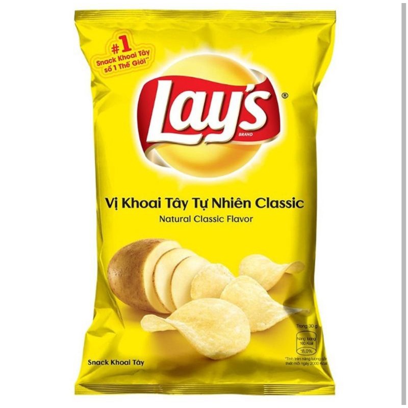 Snack Lay＇s Vị Khoai Tây Tự Nhiên Classic Gói 58G gr