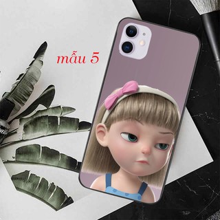 Ốp lưng kính iphone ipx xsmax ip 11 ip 11pro max hình cô gái ngộ nghĩnh..