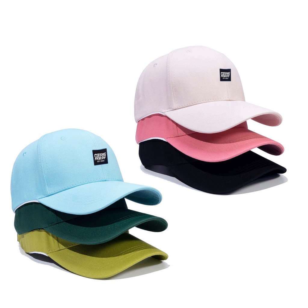 Mũ Lưỡi Trai Nón Kết Nhung Cao Cấp Thêu Chữ Staying Fresh 474 Phong Cách Ulzzang Form Unisex Nam Nữ - Hazo