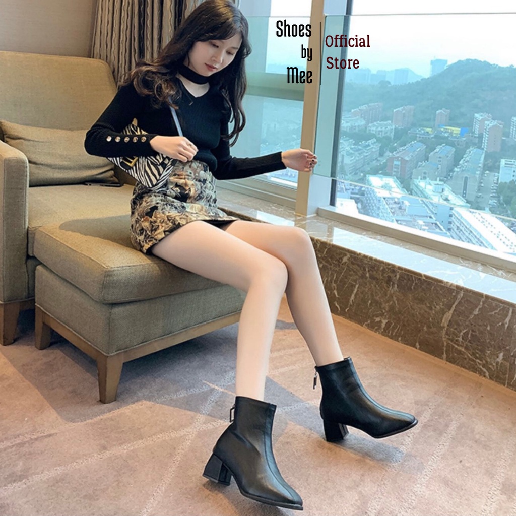 Giày Bốt Da Nữ Cao Cấp, FULLBOX 2021 Shoes by Mee Boots Lót Nỉ Phong Cách Hàn Quốc | BigBuy360 - bigbuy360.vn