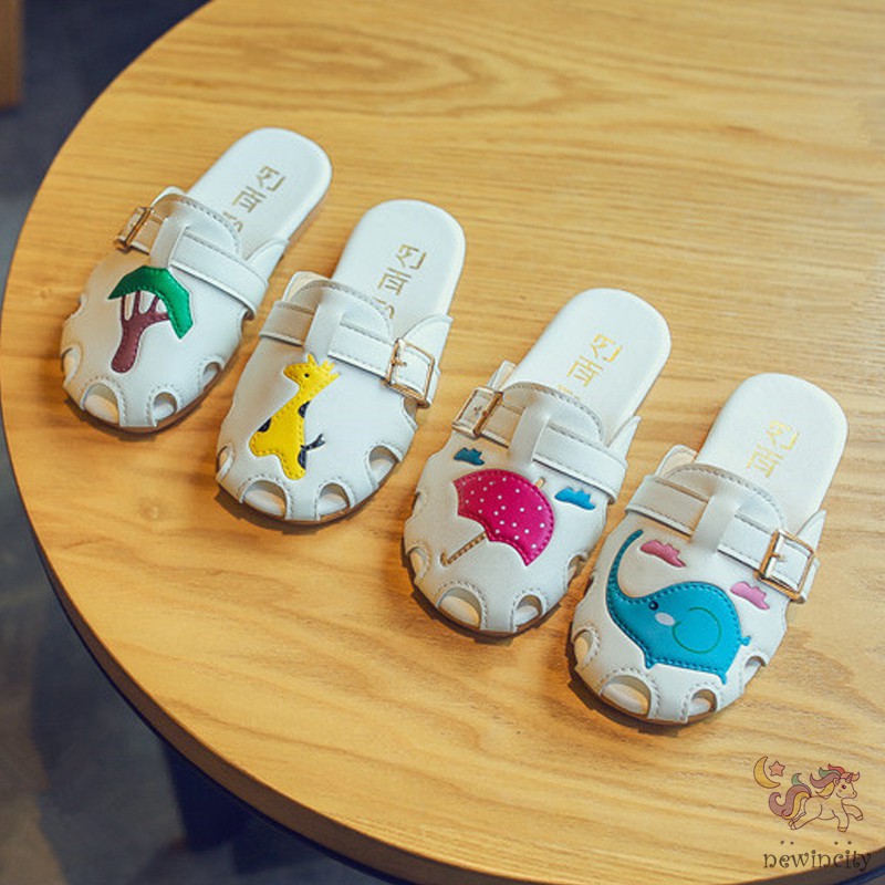 Dép Quai Ngang Chống Trượt In Hình Hoạt Hình Dễ Thương Cho Bé Gái