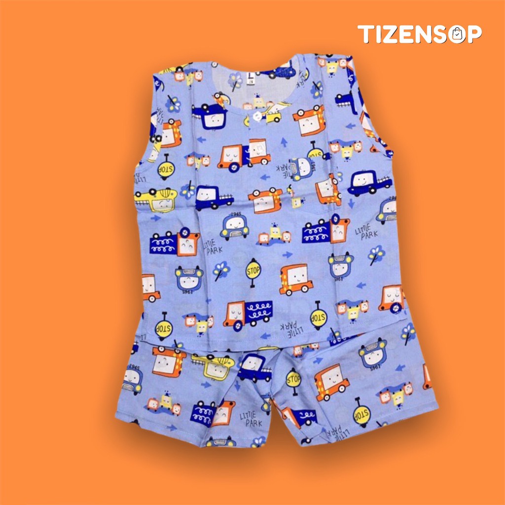 Đồ bộ bé trai vải tole lanh mặc mát kiểu dáng quần đùi áo sát nách