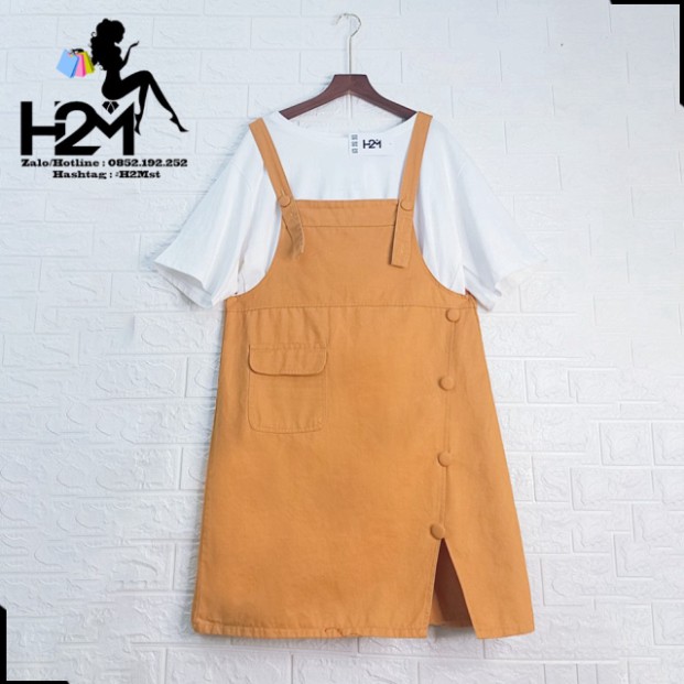 Yếm Váy Kaki Xẻ Tà FreeSize 4 Màu Quảng Châu Cao Cấp | BigBuy360 - bigbuy360.vn