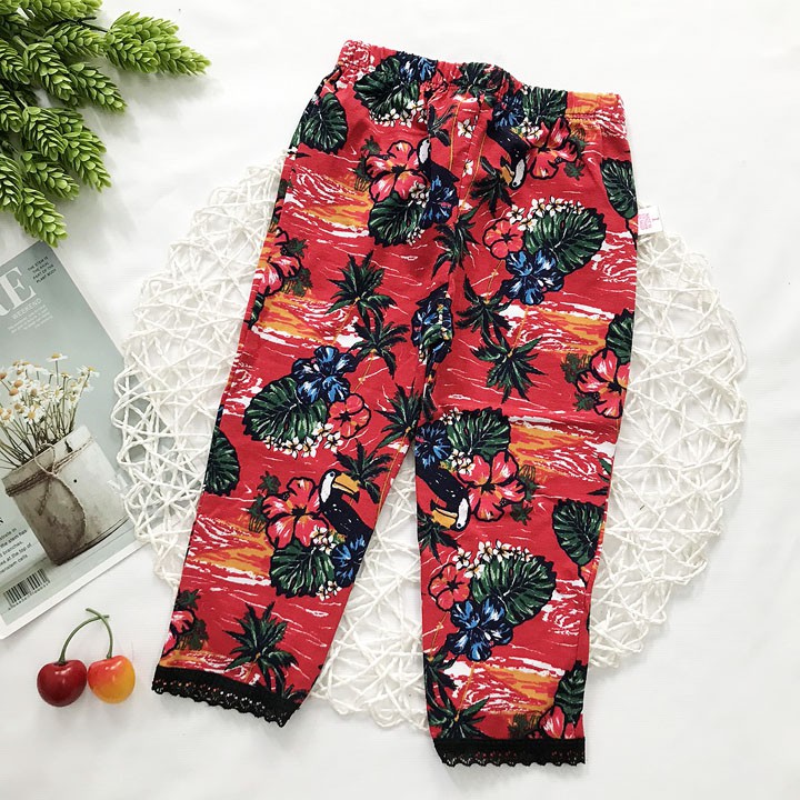 Quần legging dài bé gái từ 7kg-19kg thun cotton 4 chiều - QG30