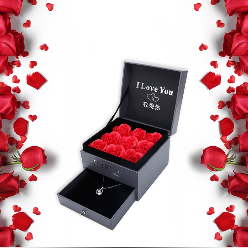 Hộp quà tặng trang sức hình hoa hồng sáng tạo cao cấp