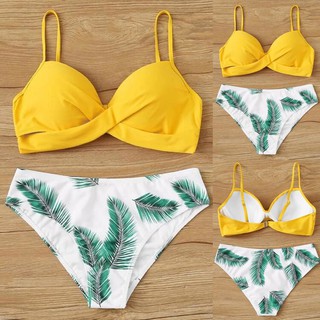 Bikini Hoạ Tiết Lá Thiết Kế Xẻ Quyến Rũ