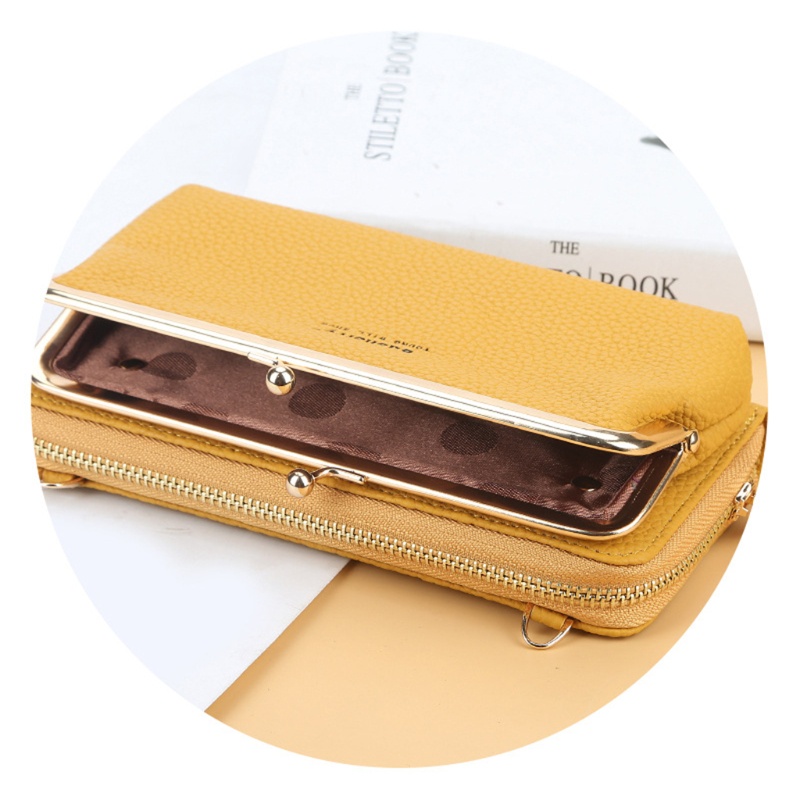 Ví Da PU Dáng Dài Có Ngăn Đựng Thẻ Tiện Dụng Cho Nữ