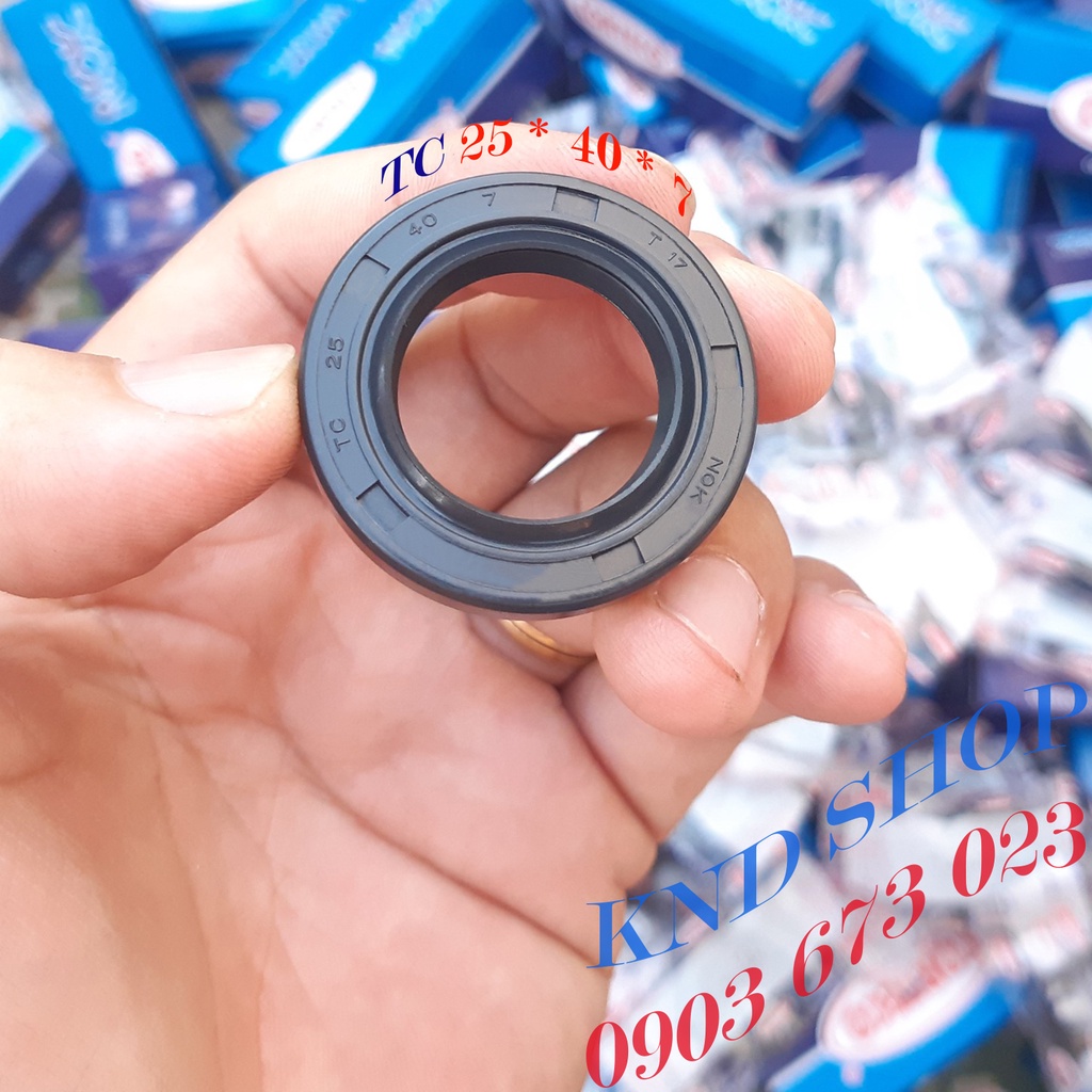 Phốt dầu NOK TC 25*40*7, Phốt chặn nhớt trục chuyên cho phụ tùng xe máy, ô tô và máy sản xuất công nghiệp | KND Shops